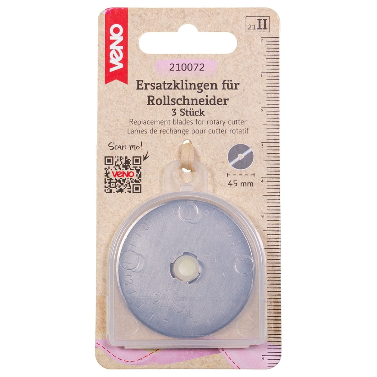 Ersatzklingen für Rollschneider 45 mm 3 Stück