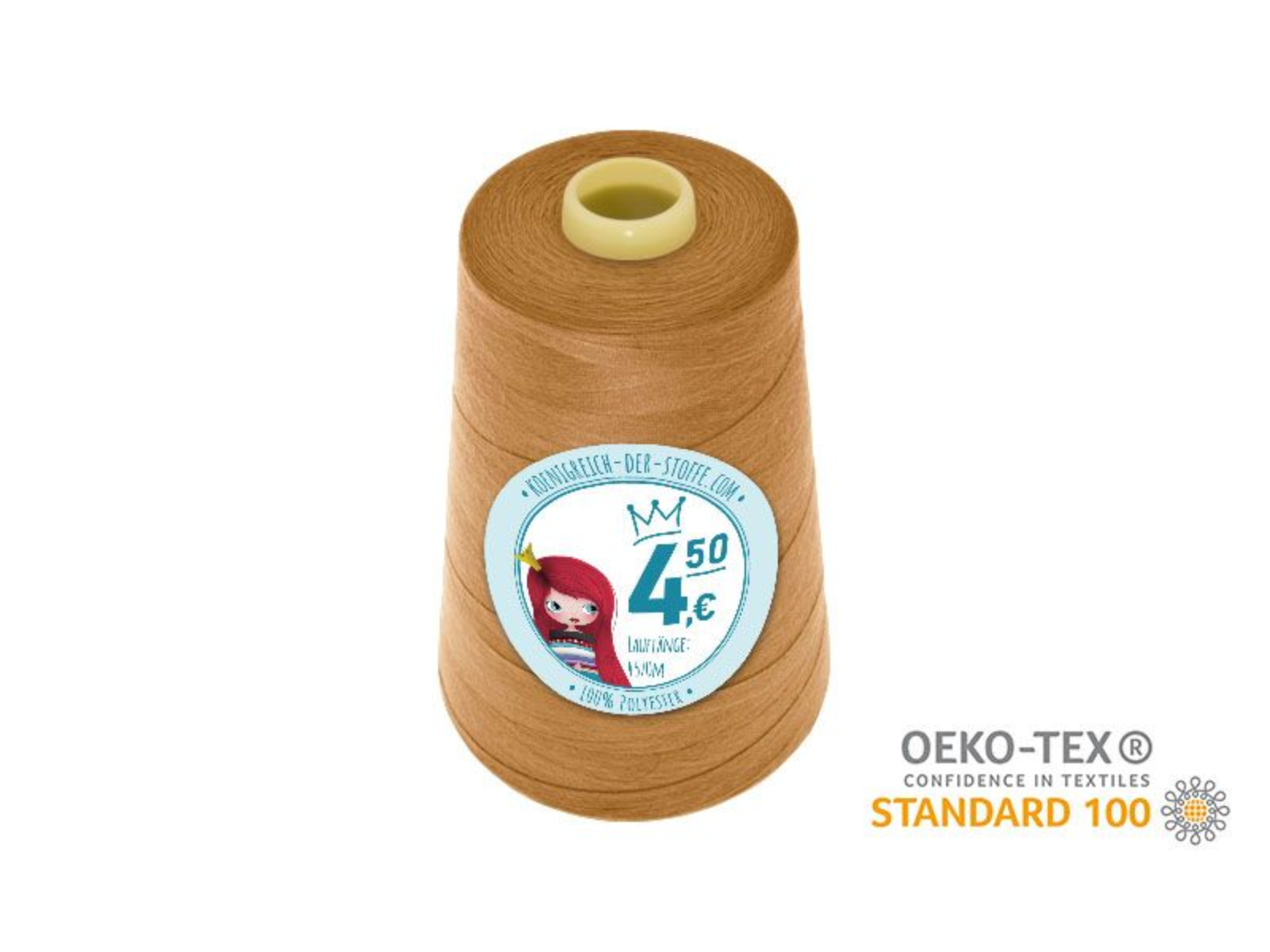 🧵 Overlock Nähgarn - 4570 m - Beige • Karamell • Braun