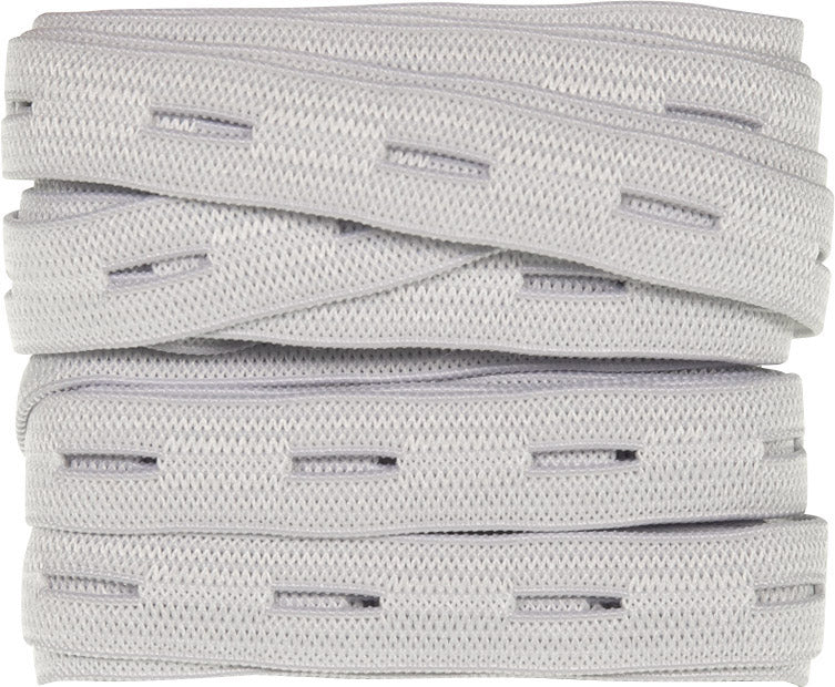 Knopfloch Elastic SB 12mm x 3m Coupon - weiß
