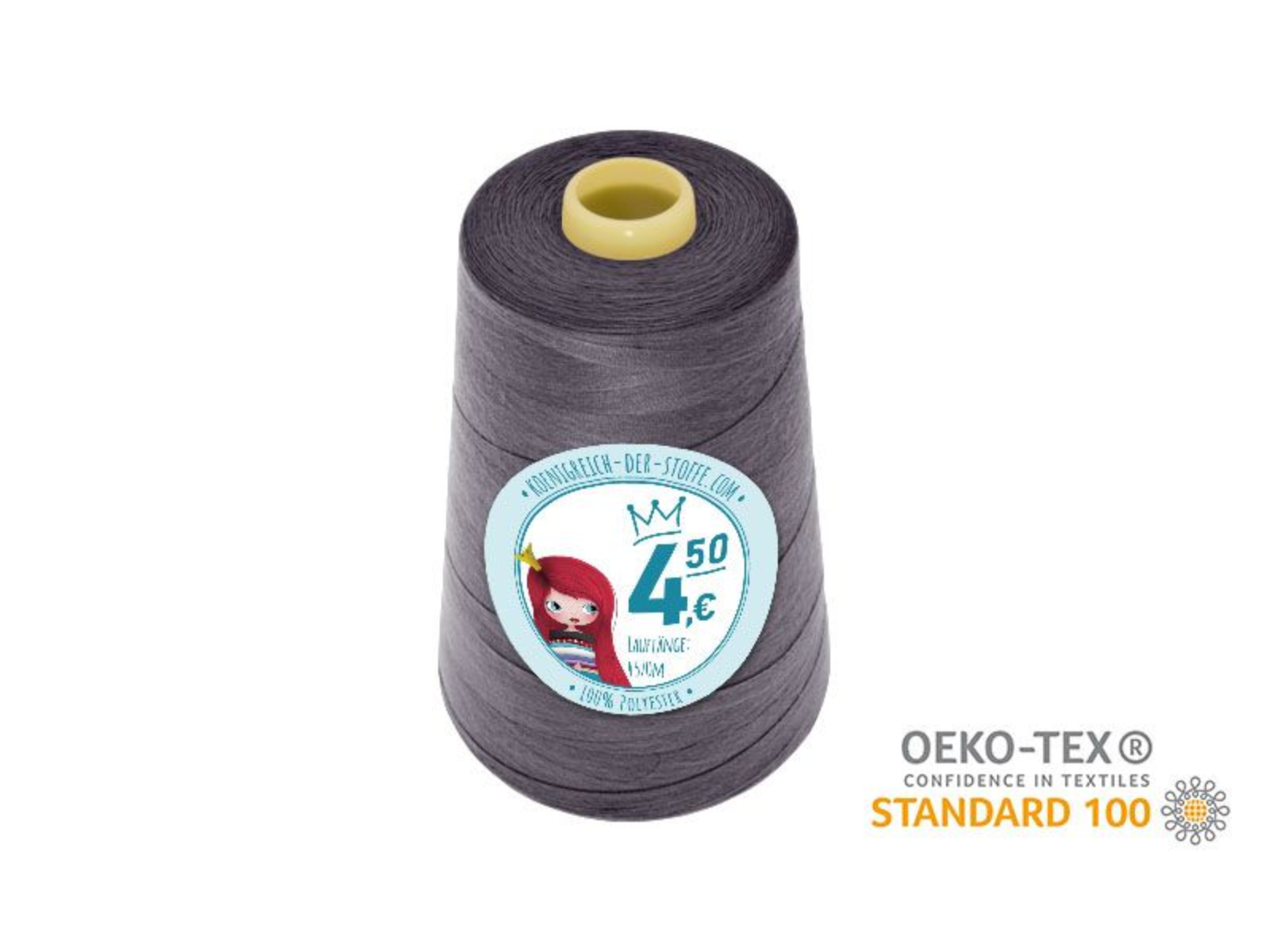 🧵 Overlock Nähgarn - 4570 m - Grau • Anthrazit • Schwarzgrau