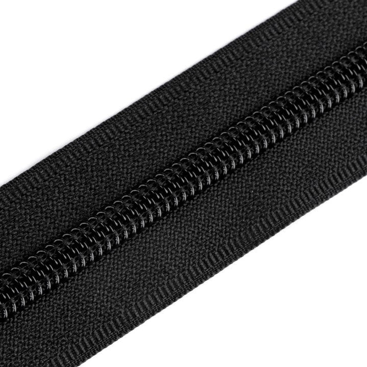 Reißverschluss wasserdicht 7 mm - in 20 cm Abschnitten - Sports-Streifen - schwarz
