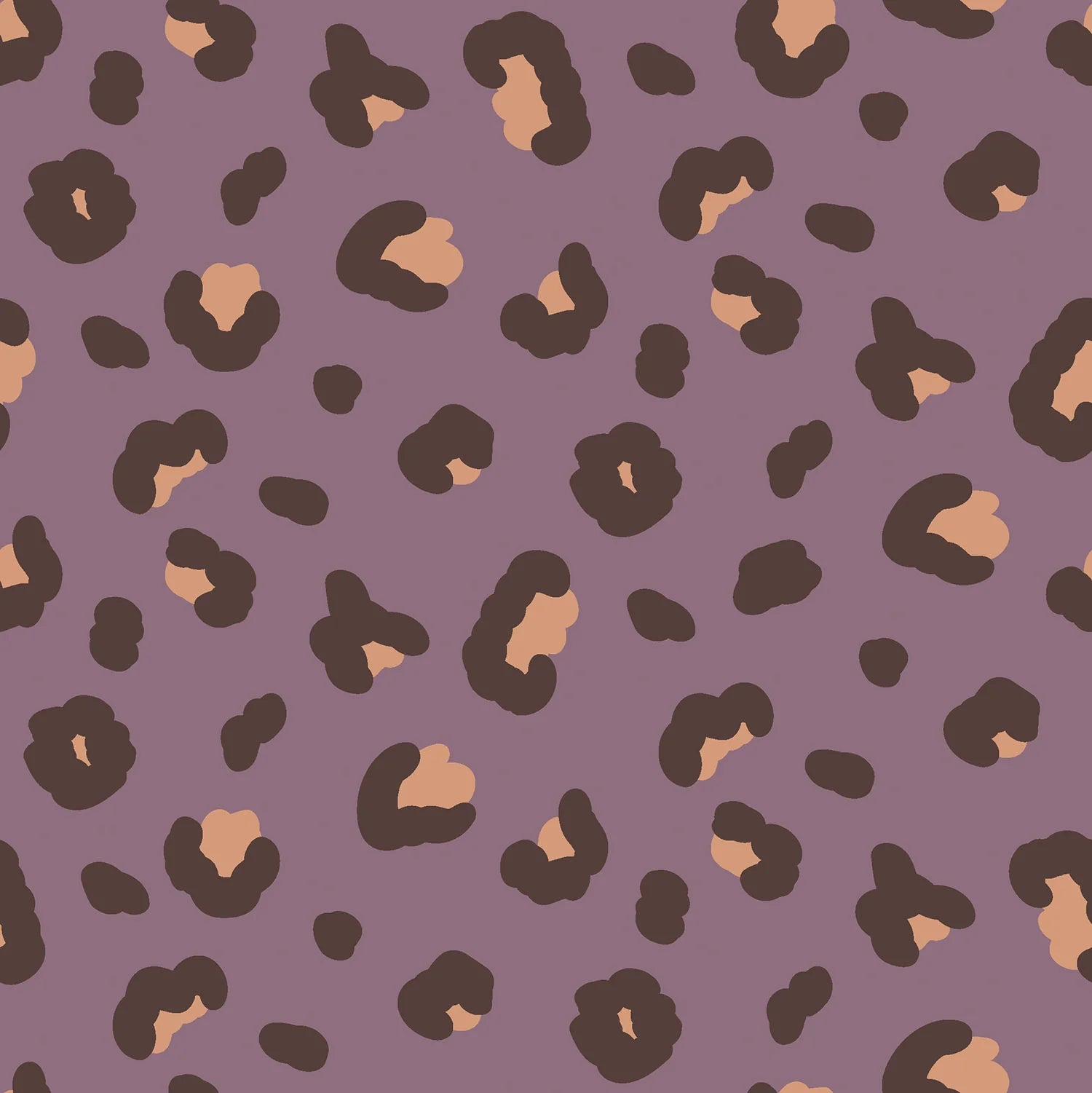 Sweat French Terry Stoff Digitaldruck - Leo Animalprint - Lila