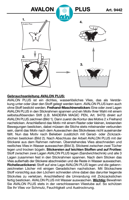 Wasserlösliches Stickvlies Avalon PLUS Madeira