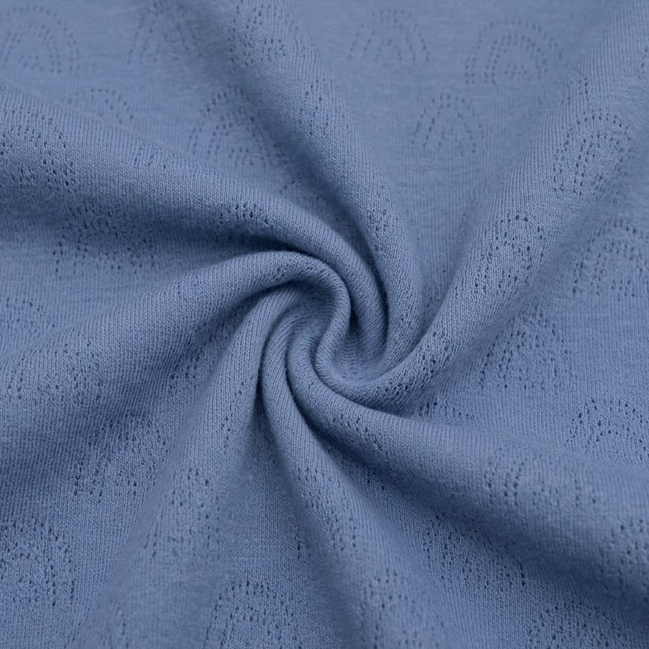 Baumwolle Feinstrick-Jersey Pointoille Lochmuster - Regenbögen