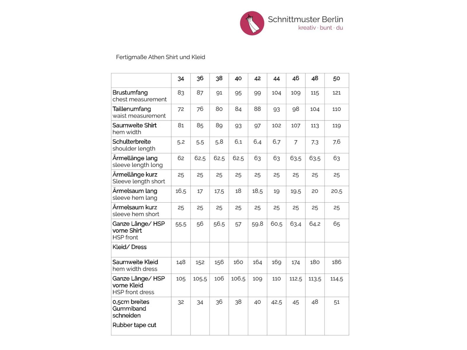 Papierschnittmuster Premium Shirt / Kleid Athen