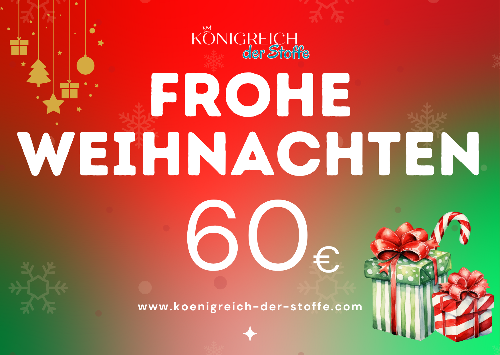 🎄 Weihnachten Gutschein - Königreich der Stoffe