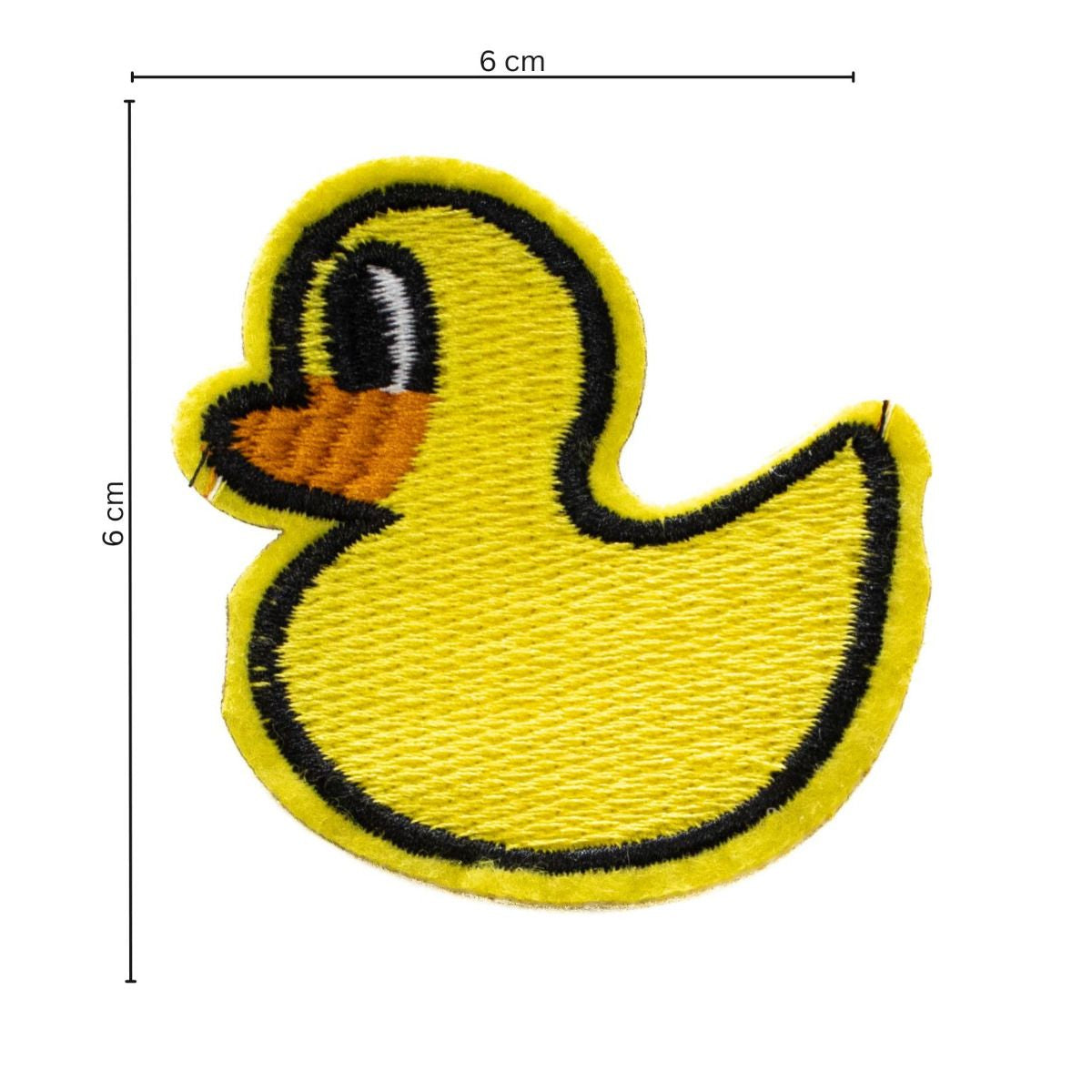 Stick-Applikation zum Aufbügeln ca 6 cm x 6 cm - Ente - gelb