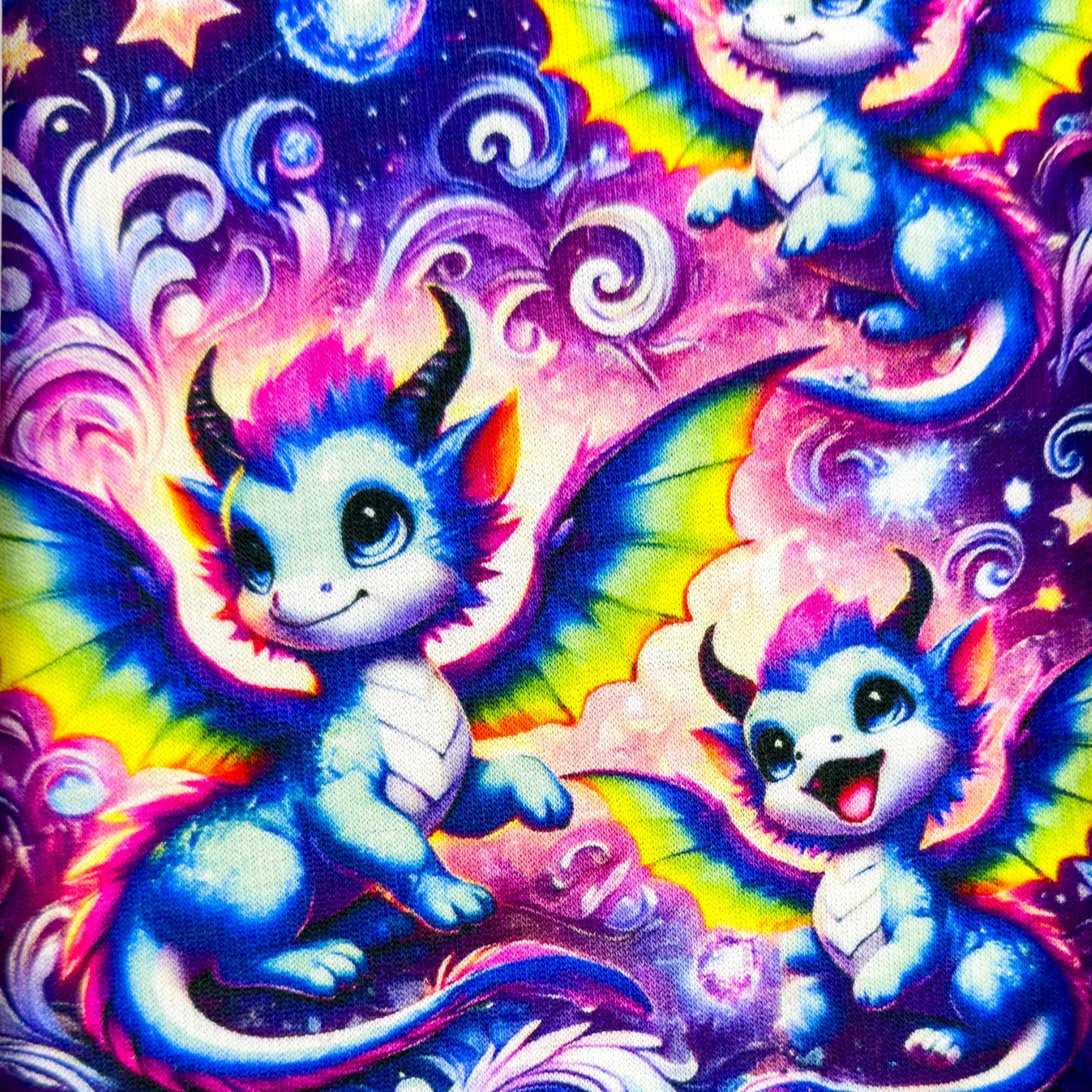 🐉 Alpenfleece Stoff - Drachen