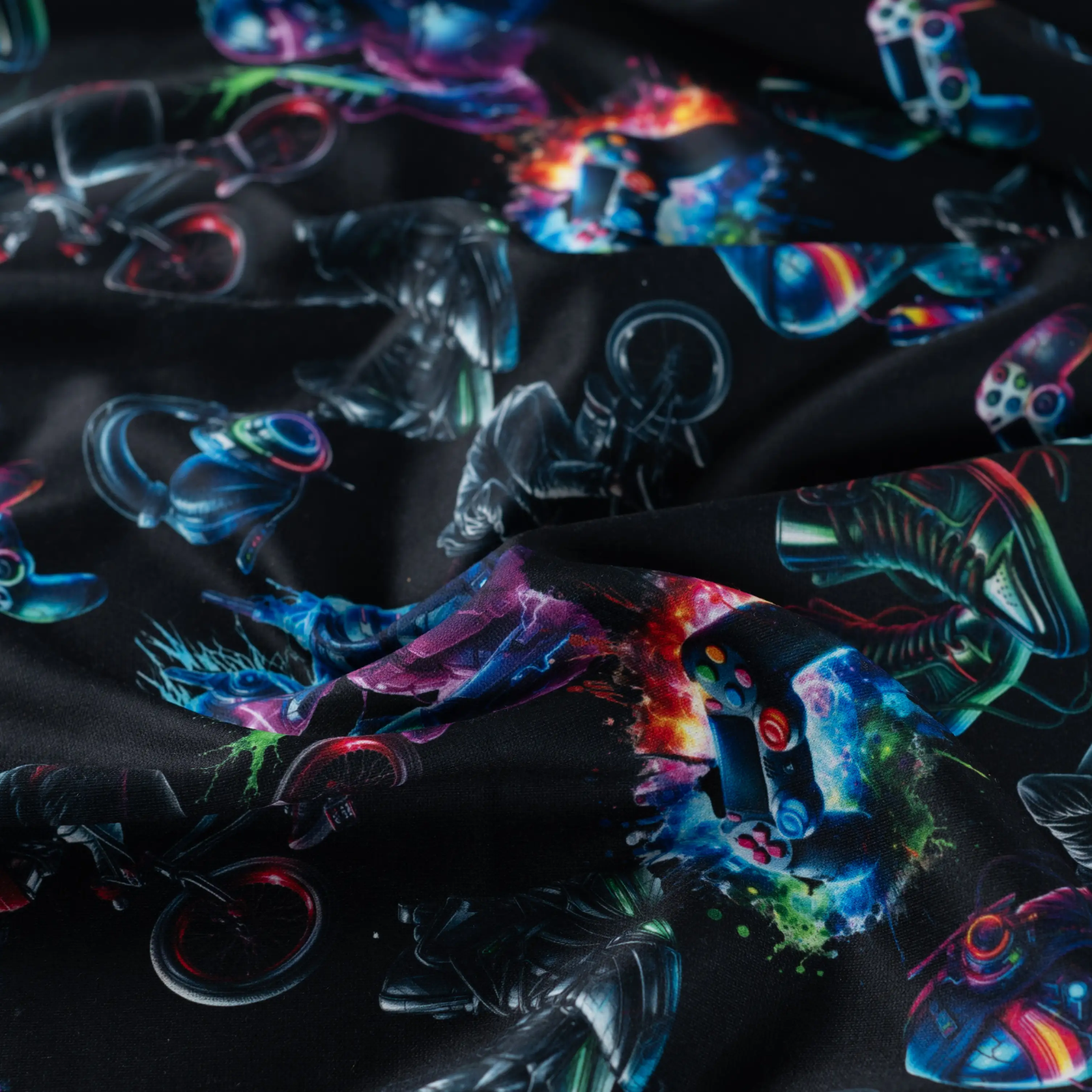 🎮 Alpenfleece Stoff - Gaming & Bikes