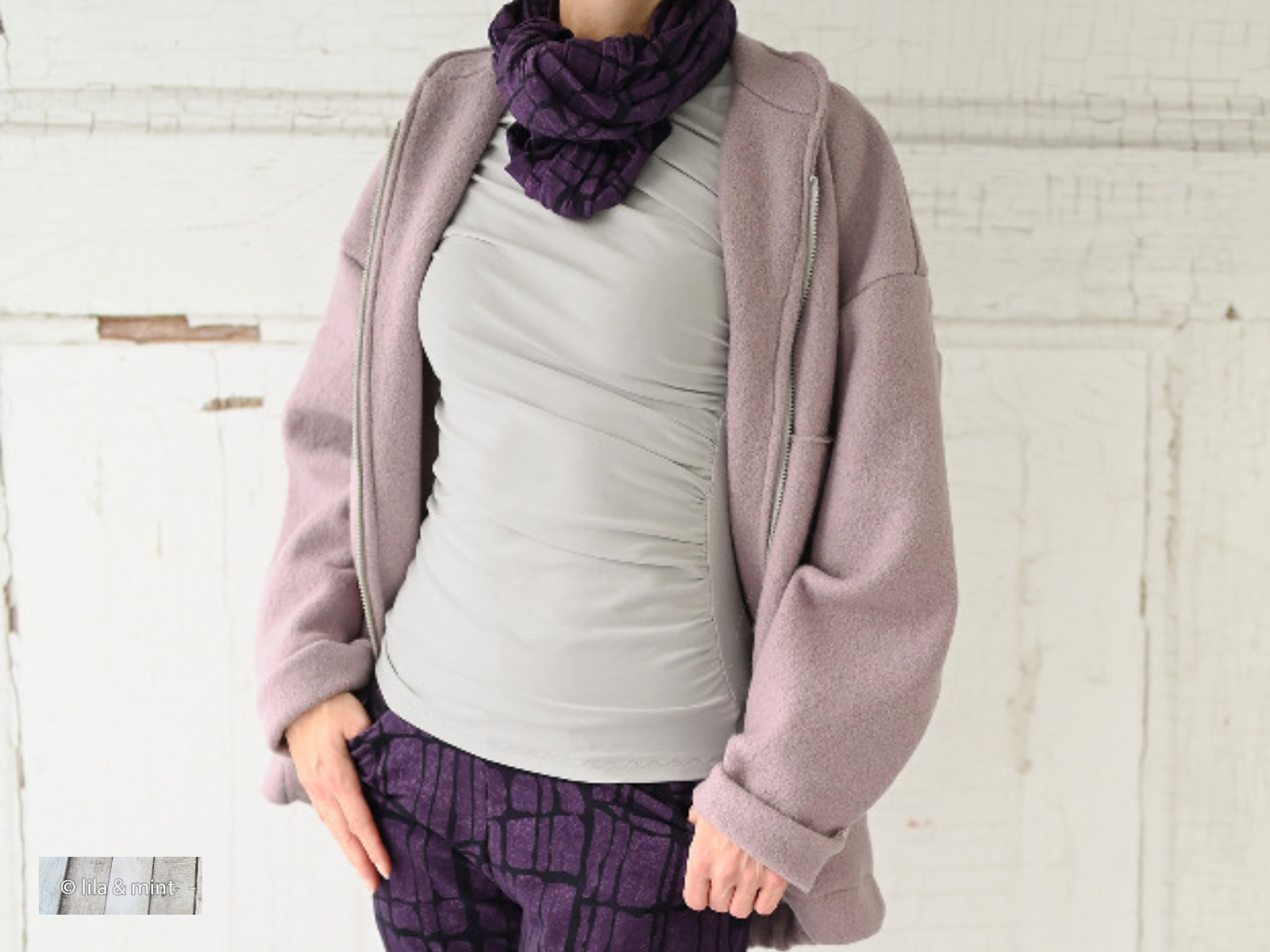 Wollwalk Stoff Naomi gekochte Wolle - uni