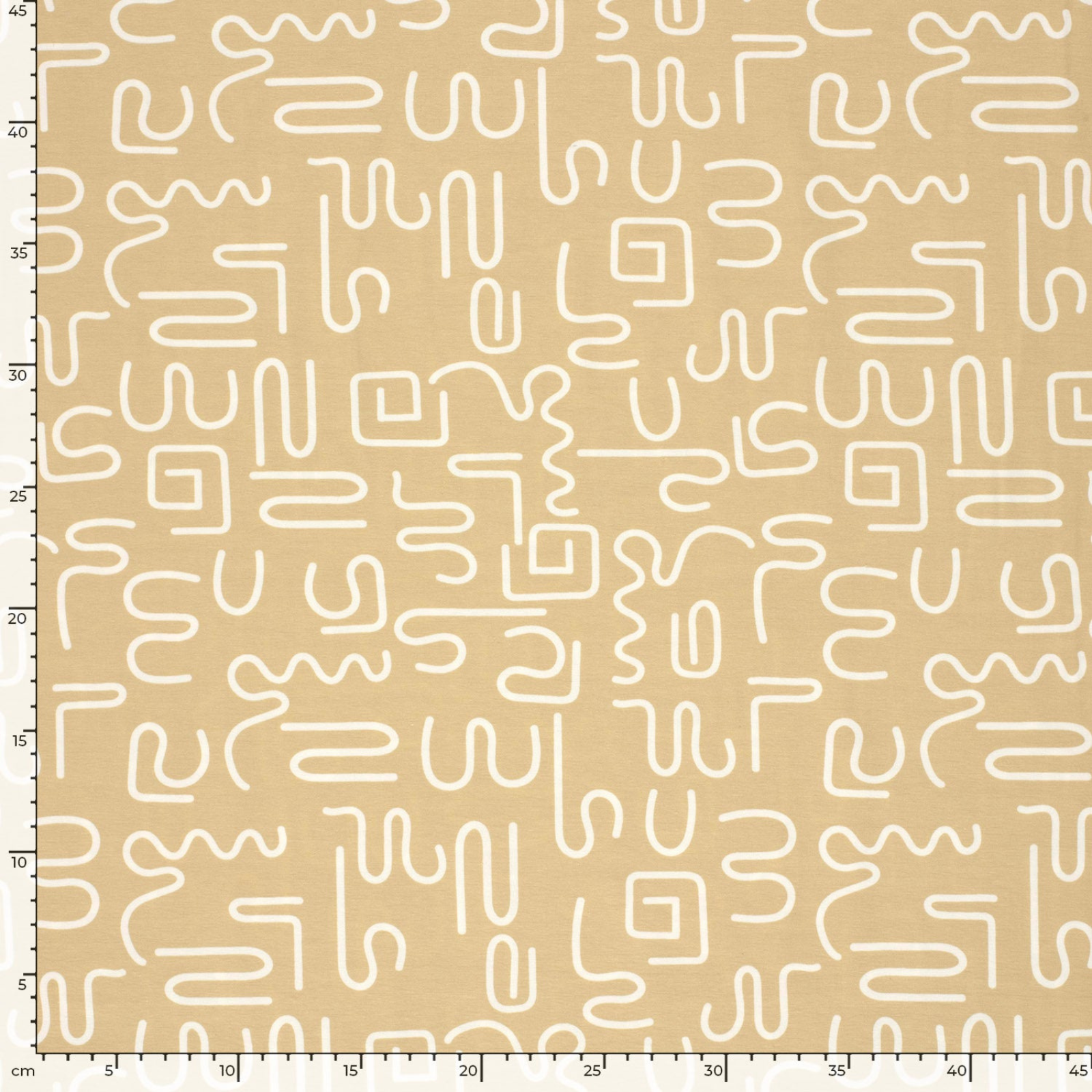 Baumwolle Jersey Stoff Digitaldruck - Abstraktes Muster - beige