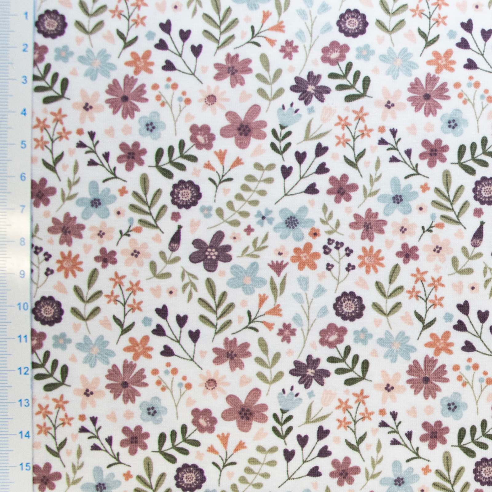 🌸Baumwolle Jersey Stoff Digitaldruck - kleine Blümchen