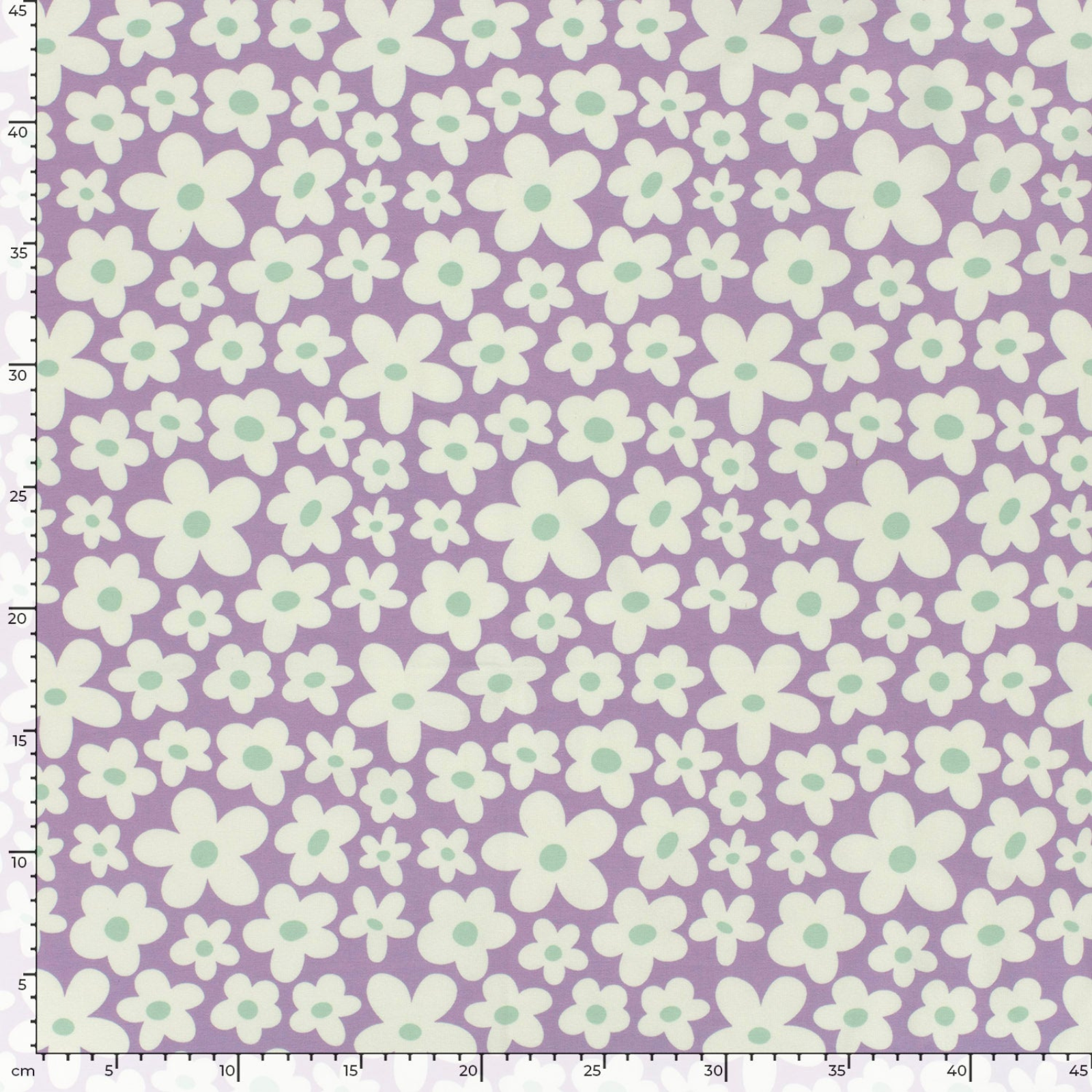 🌸Baumwolle Jersey Stoff Digitaldruck - Blümchen - lavendel