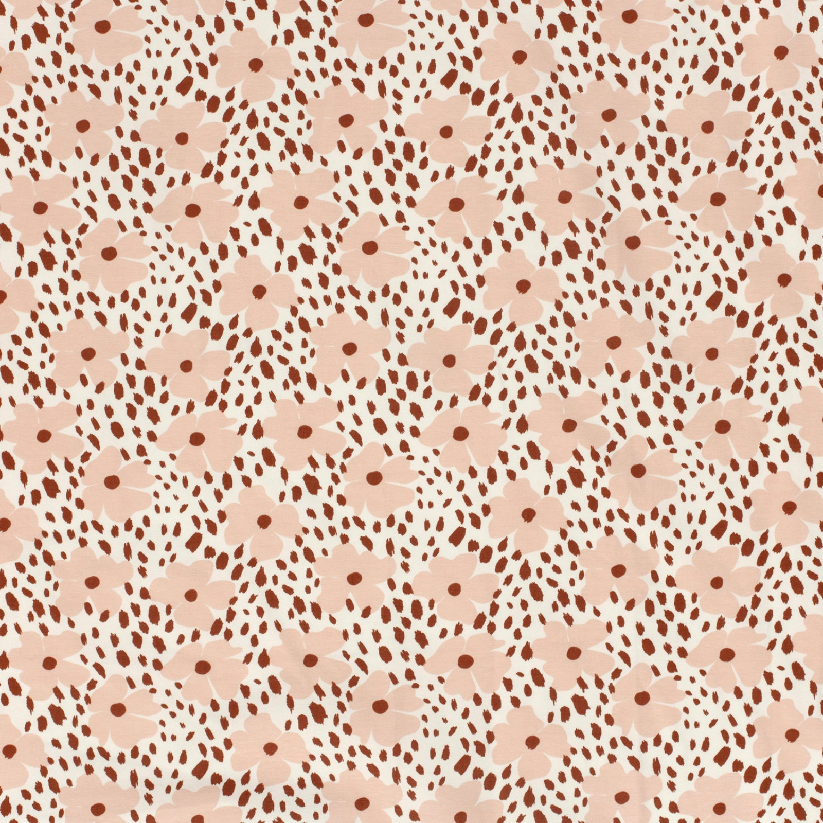 🌸Baumwolle Jersey Stoff Digitaldruck - Blümchen und Punkte