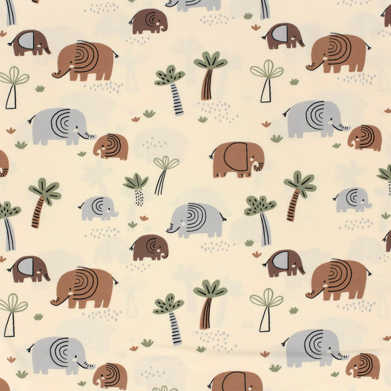 🐘Baumwolle Jersey Stoff Digitaldruck - Elefanten