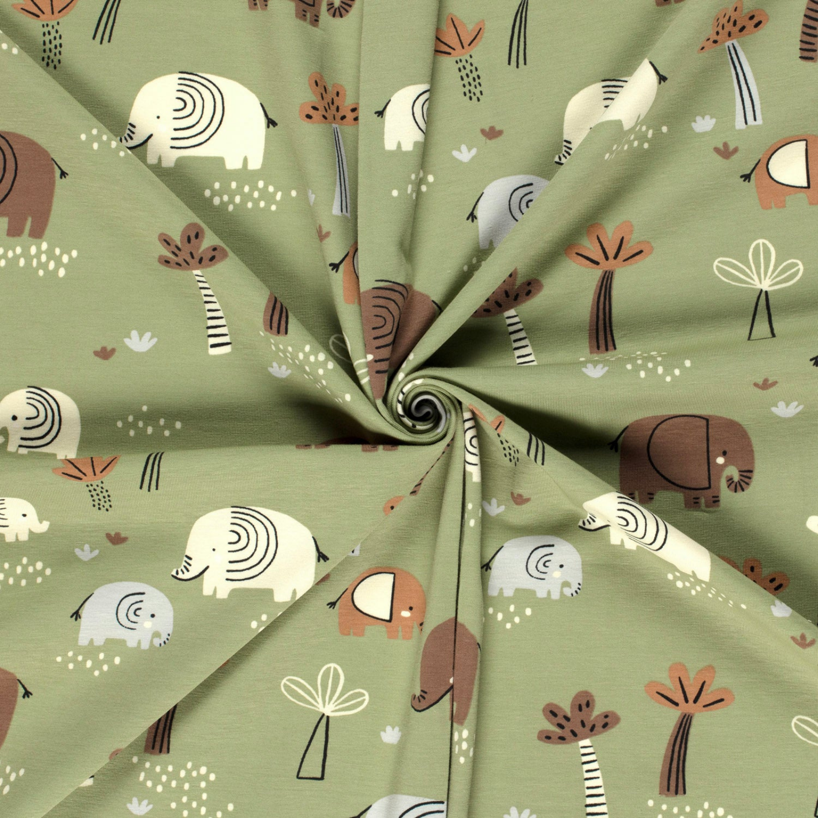 🐘Baumwolle Jersey Stoff Digitaldruck - Elefanten
