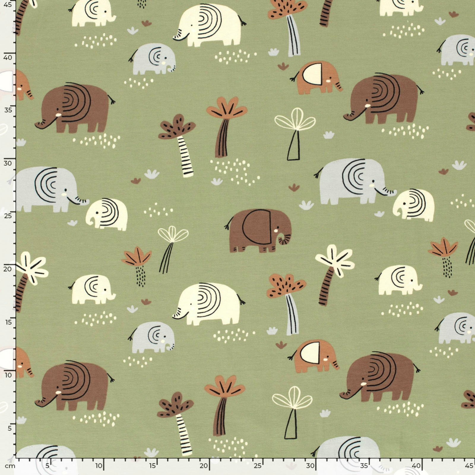 🐘Baumwolle Jersey Stoff Digitaldruck - Elefanten