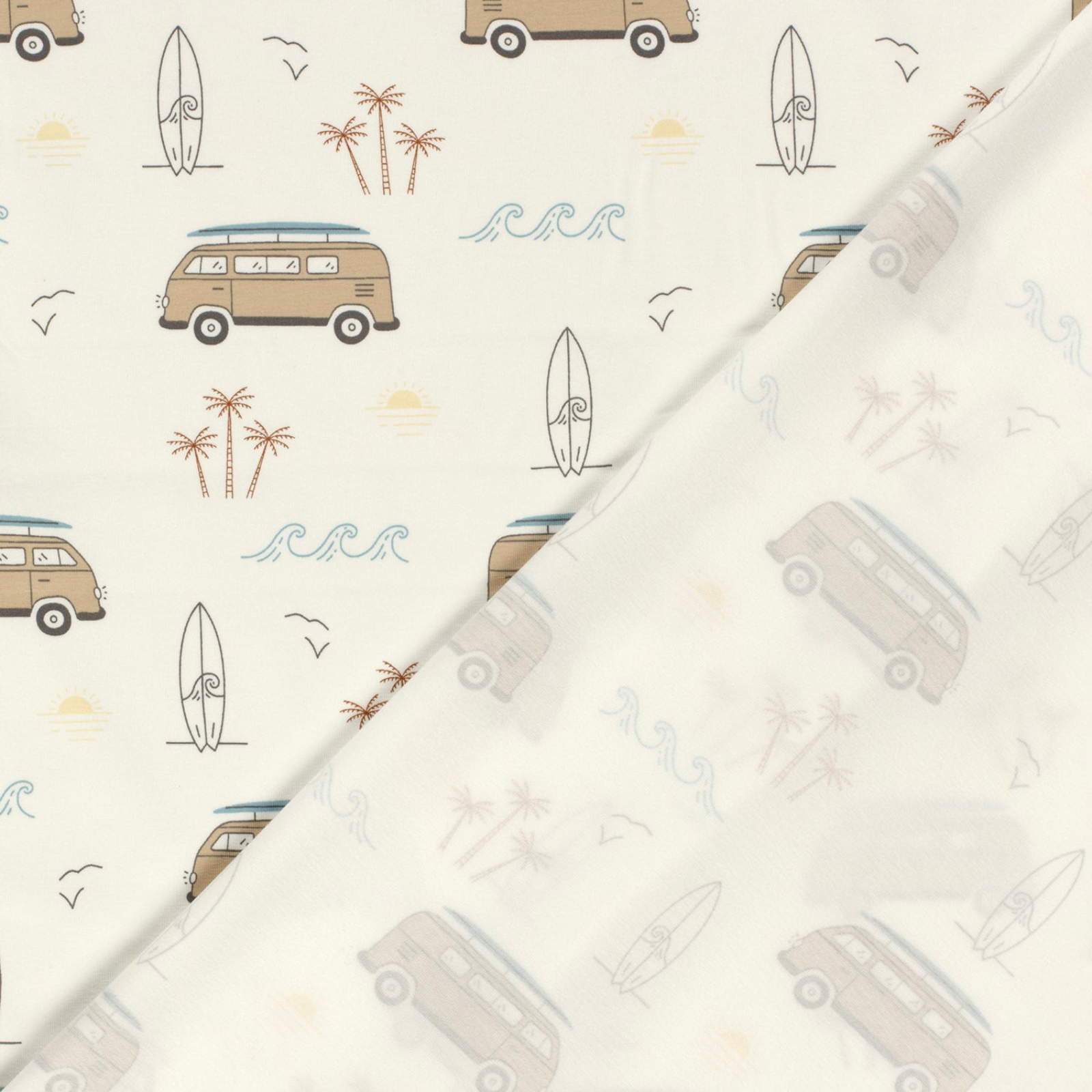 🚙 Baumwolle Jersey Stoff Digitaldruck - Fahrzeuge