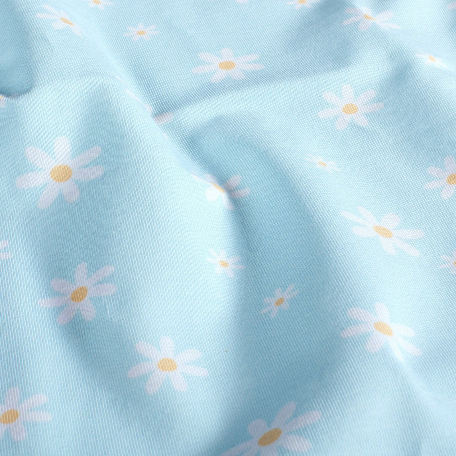 🌼Baumwolle Jersey Stoff Digitaldruck - Gänseblümchen - hellblau