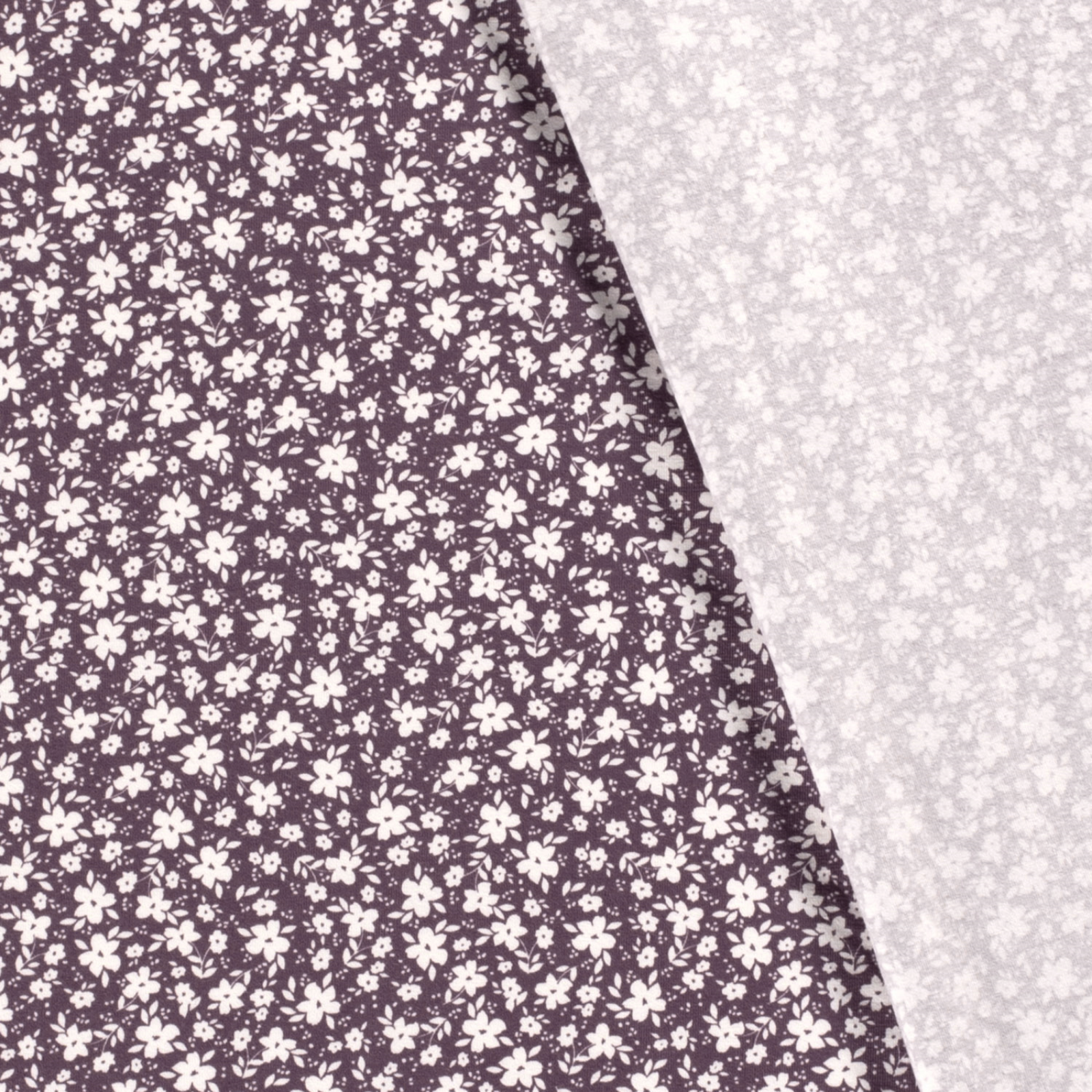 🌸Baumwolle Jersey Stoff Digitaldruck - Weiße Blümchen