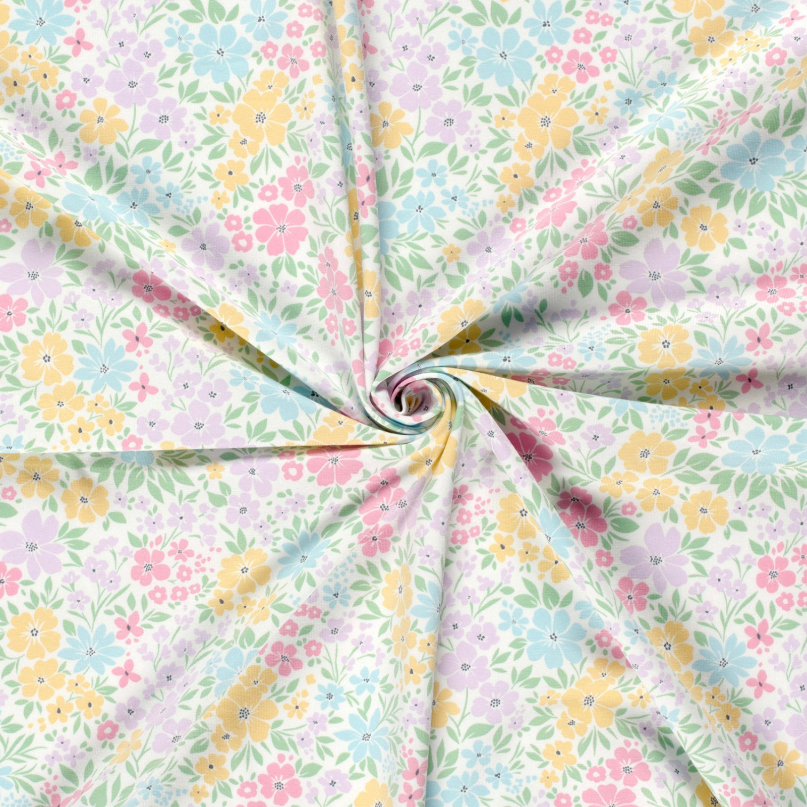 🌸Baumwolle Jersey Stoff Digitaldruck - bunte Blumen