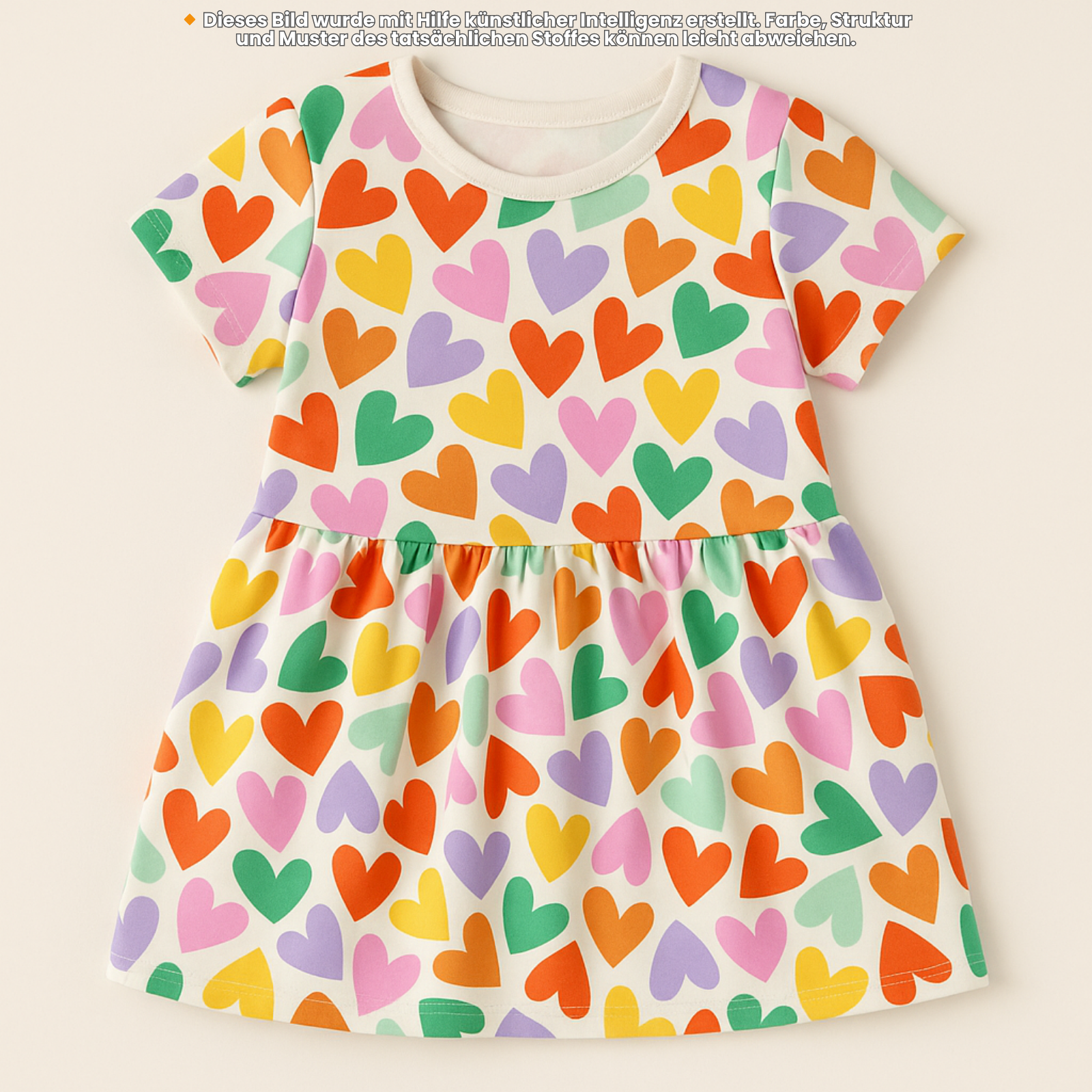 💛Baumwolle Jersey Stoff Digitaldruck - bunte Herzen