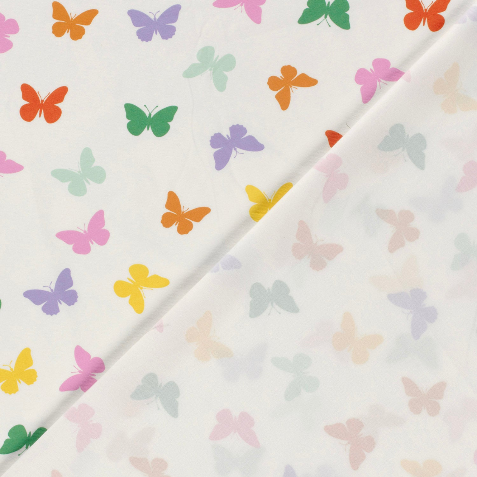 🦋Baumwolle Jersey Stoff Digitaldruck - bunte Schmetterlinge