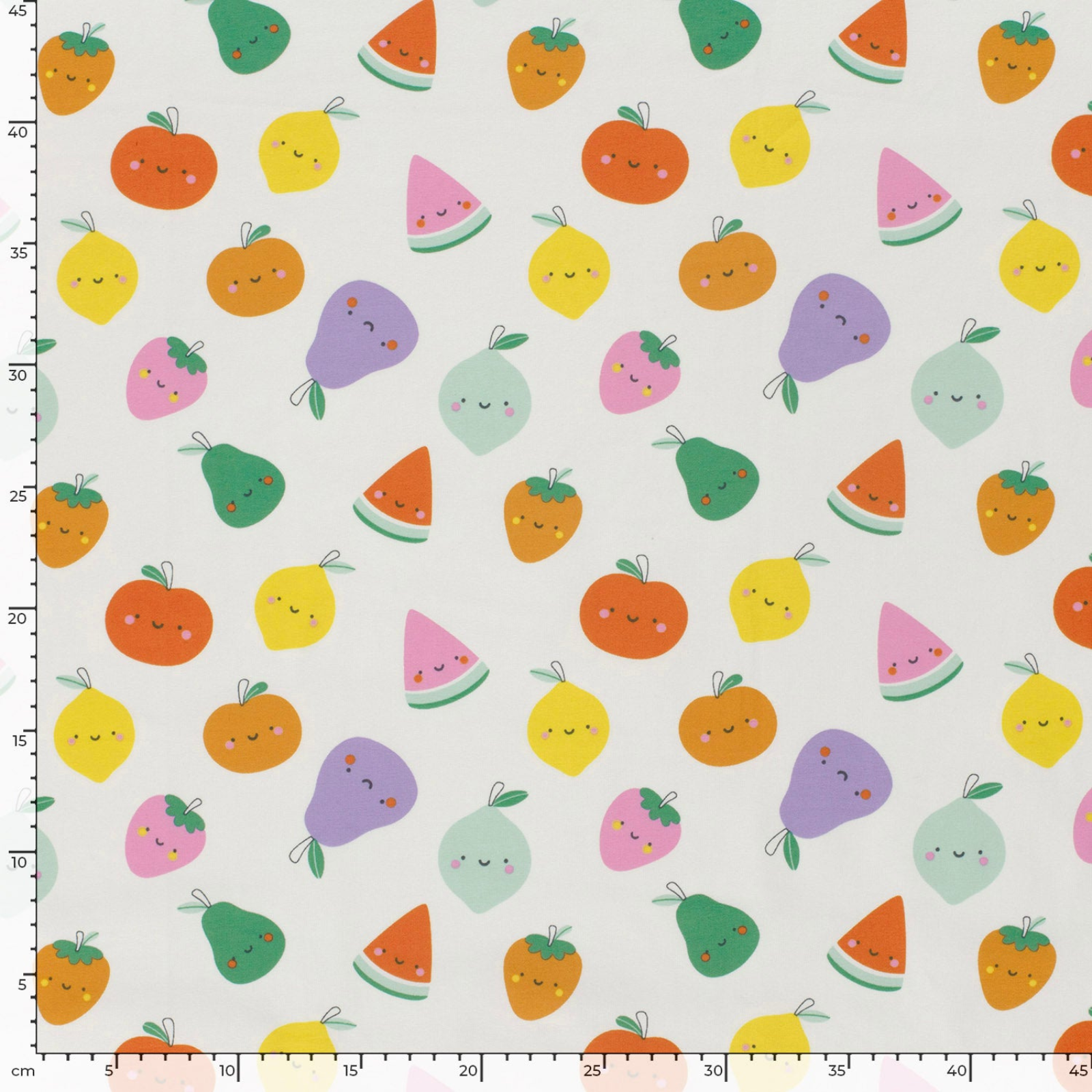 🍓Baumwolle Jersey Stoff Digitaldruck - freche Obst & Früchte