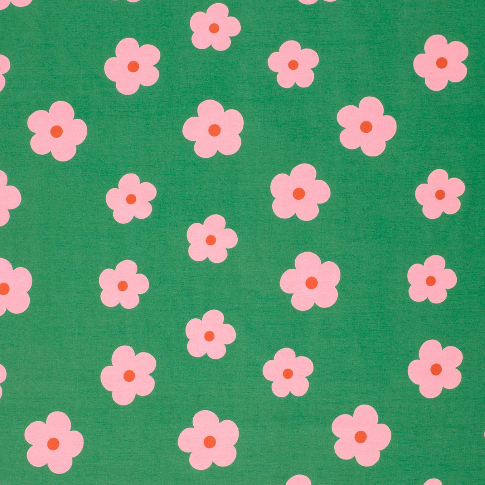 🌸Baumwolle Jersey Stoff Digitaldruck - rosa Blümchen - grün