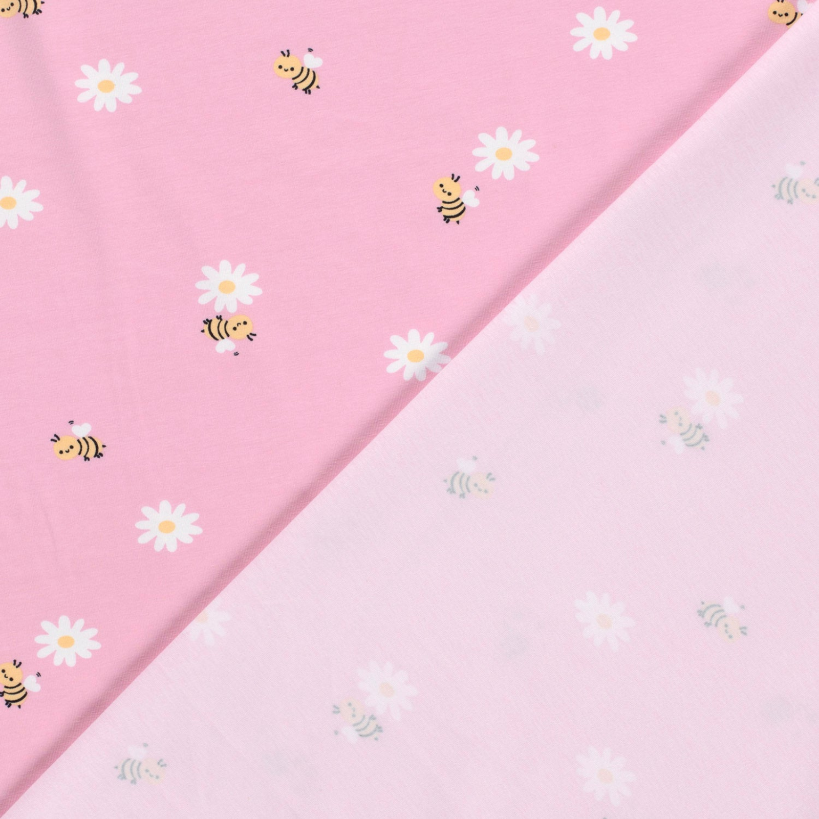 🐝 Baumwolle Jersey Stoff Digitaldruck - süße Bienchen und Blümchen