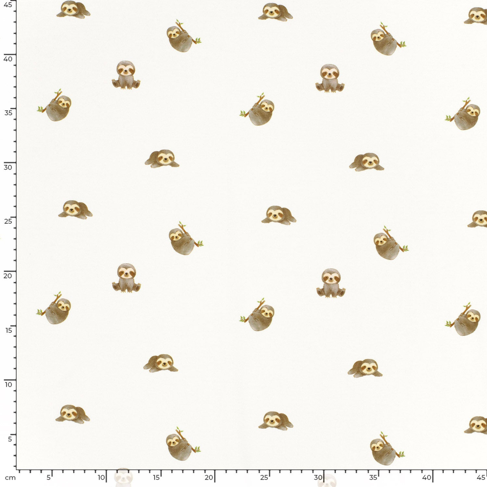 🦥 Baumwolle Jersey Stoff Digitaldruck - süße Faultiere