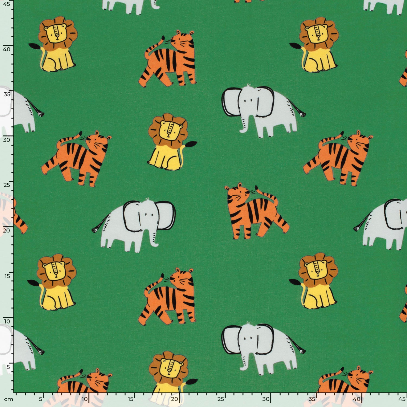 🐯Baumwolle Jersey Stoff Digitaldruck - süße Zootiere