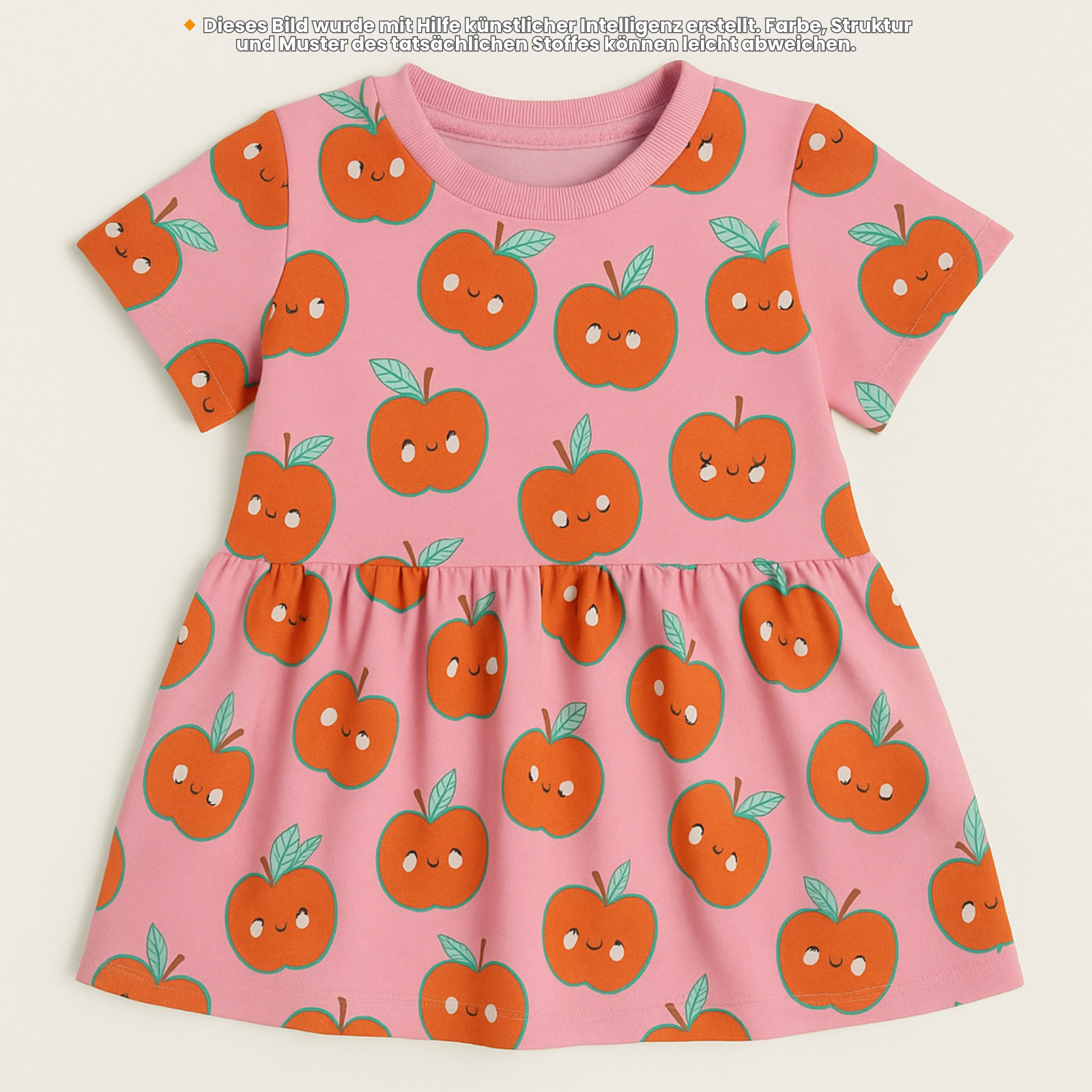 Baumwolle Jersey Stoff Digitaldruck - süße Äpfel - rosa