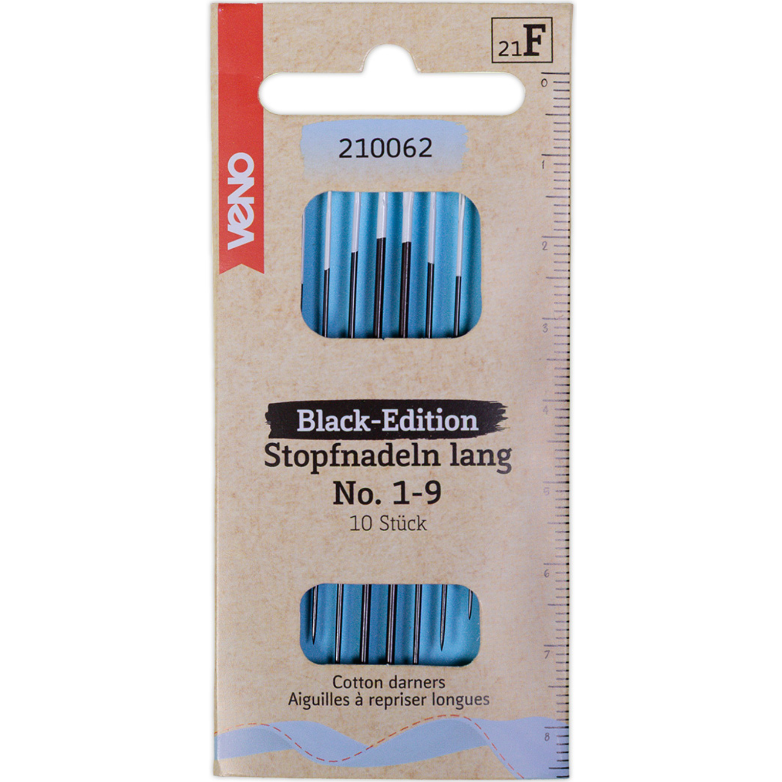 Black-Edition Stopfnadeln lang No. 1-9 - 10 Stück