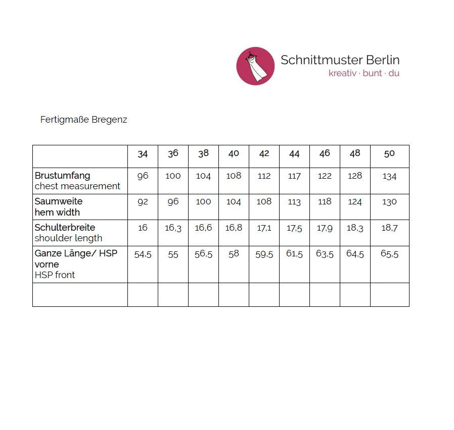 Papierschnittmuster Pullunder Bregenz