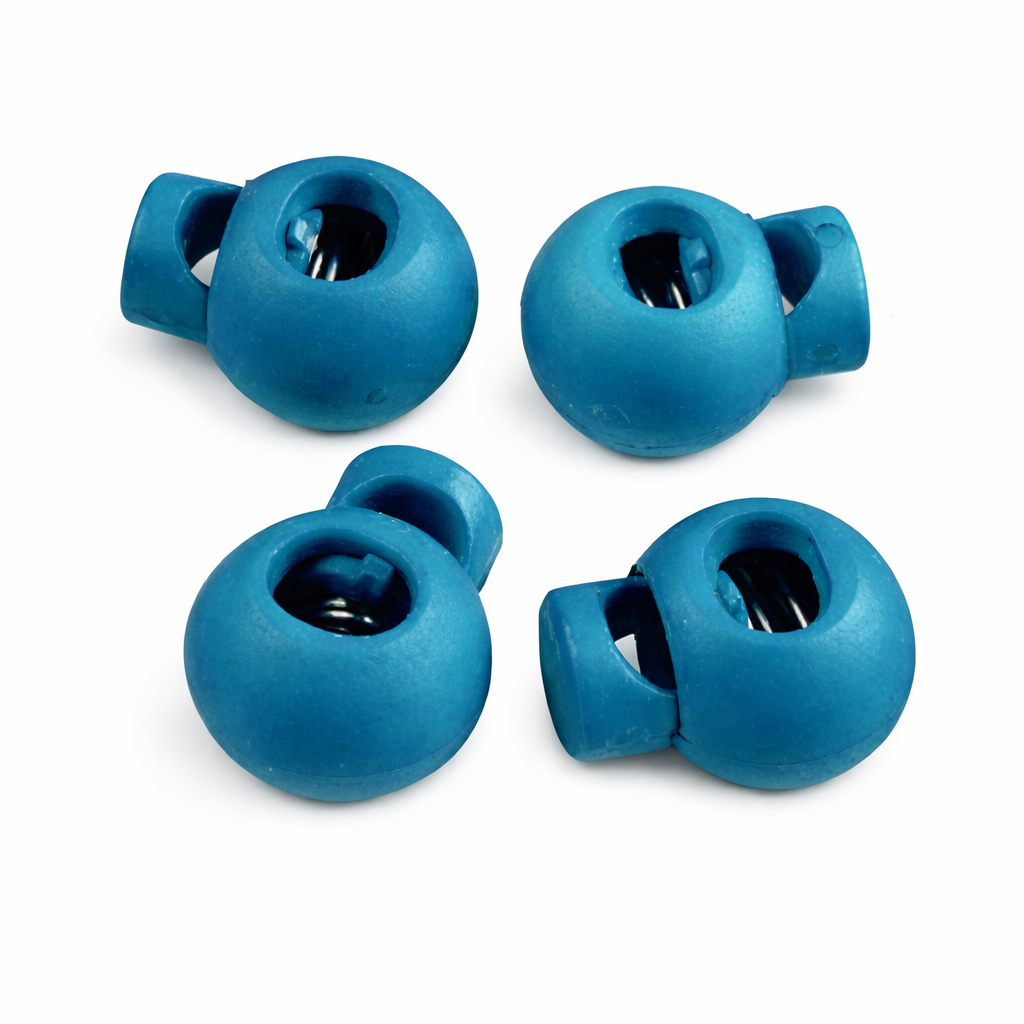 4 runde Kordelstopper - 15 x 19 mm - für Kordeln mit max. 4 mm Durchmesser