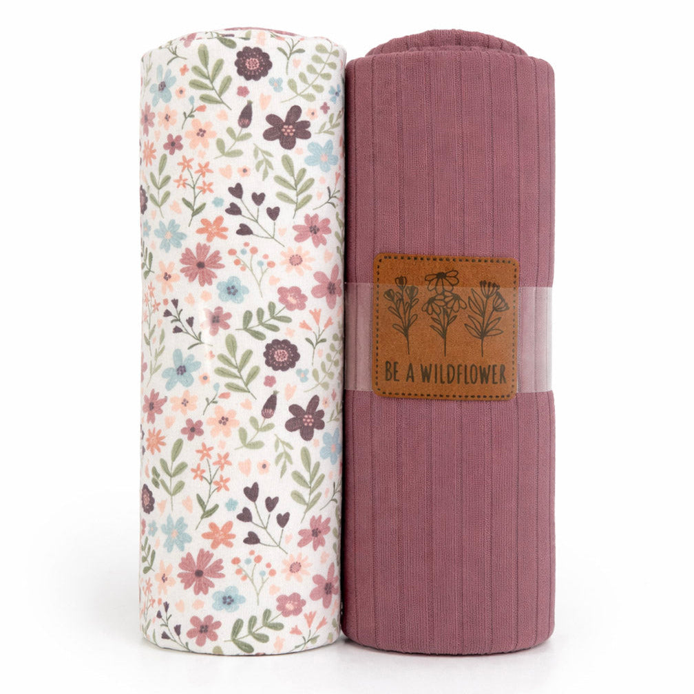 Jersey Stoffpaket + Label - kleine Blümchen