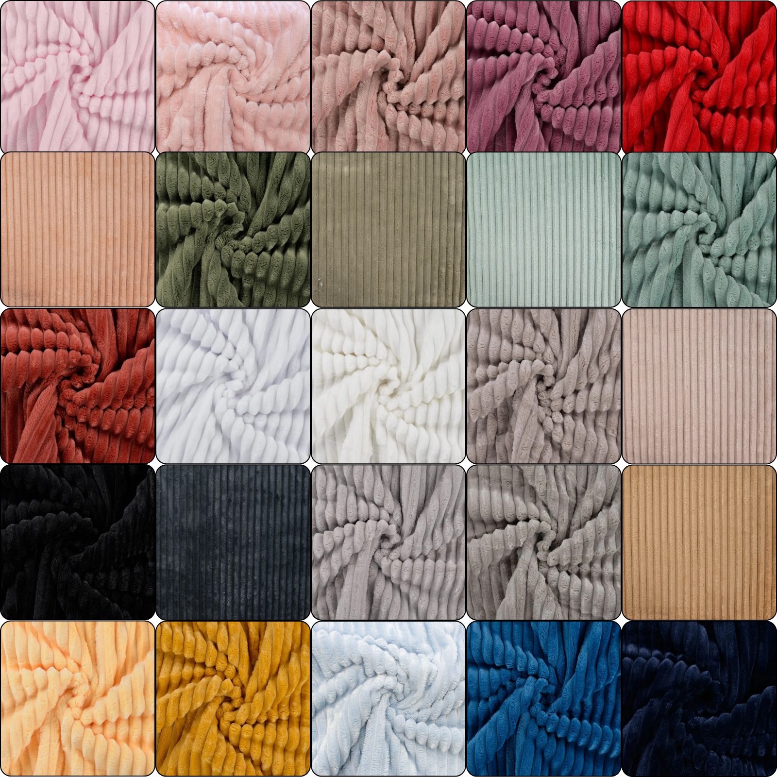 Cuddle Binky super weicher Wellnessfleece Stoff mit 1,5 cm breiten Rippen