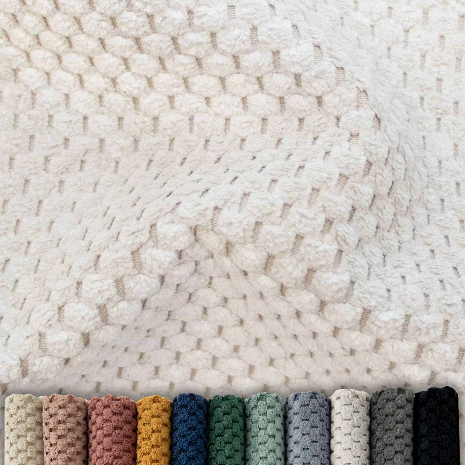 Dekosamt Parma Stoff - Wabenstruktur