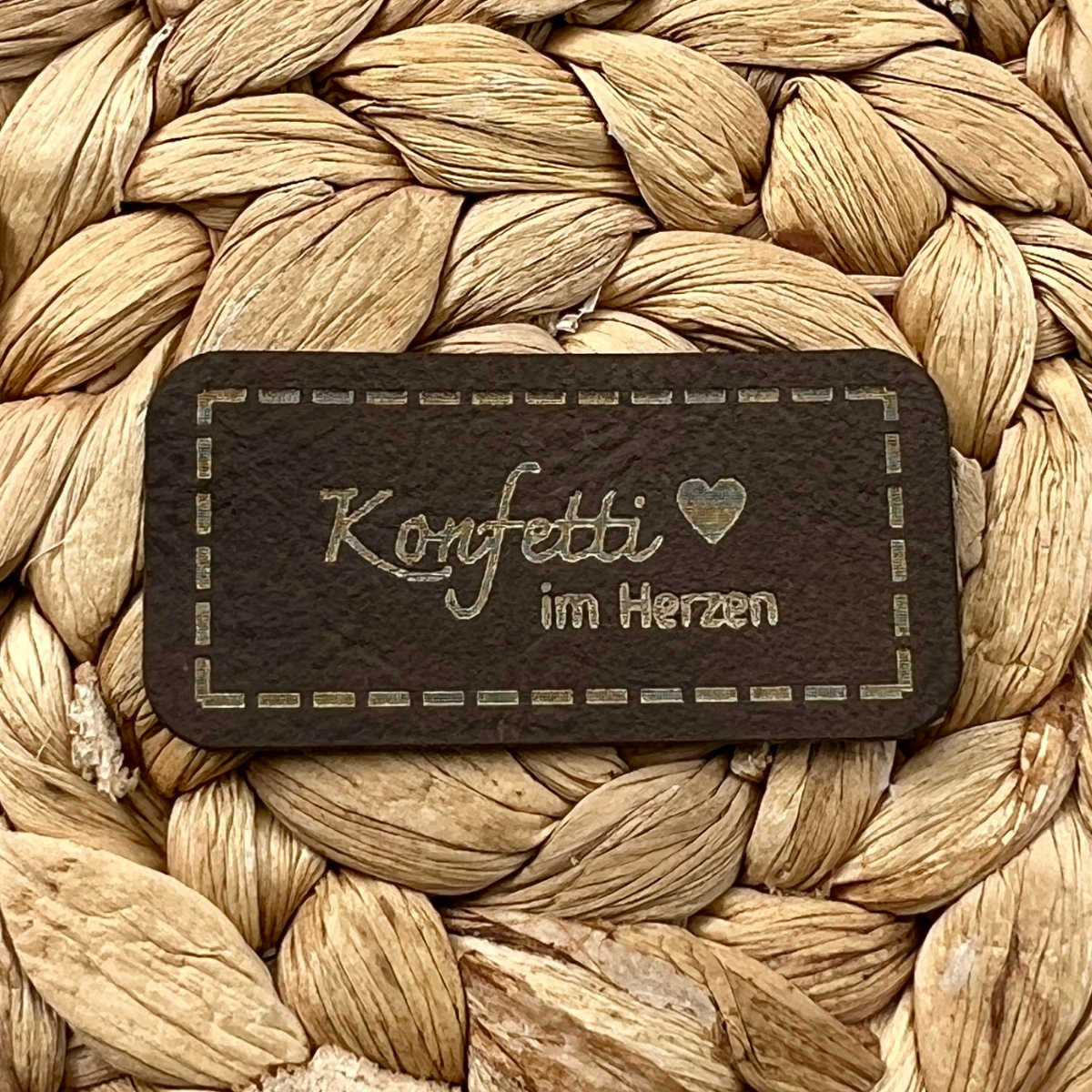 Label Kunstleder KDS - Konfetti im Herzen
