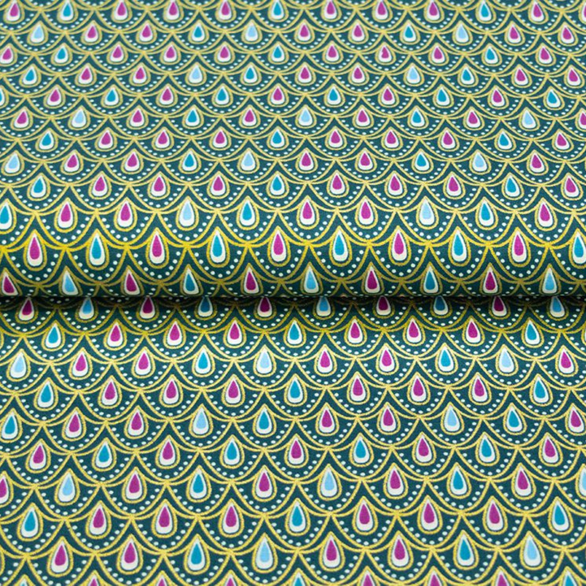 Webware Popeline Baumwolle mit Foliendruck - Weihnachten Mandala