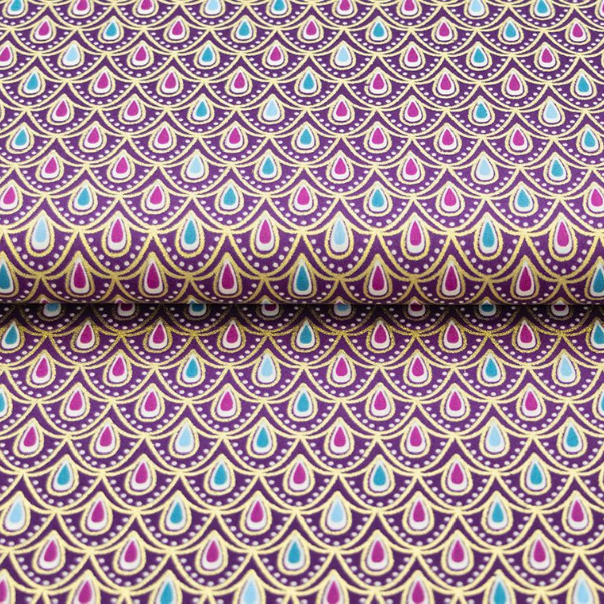 Webware Popeline Baumwolle mit Foliendruck - Weihnachten Mandala