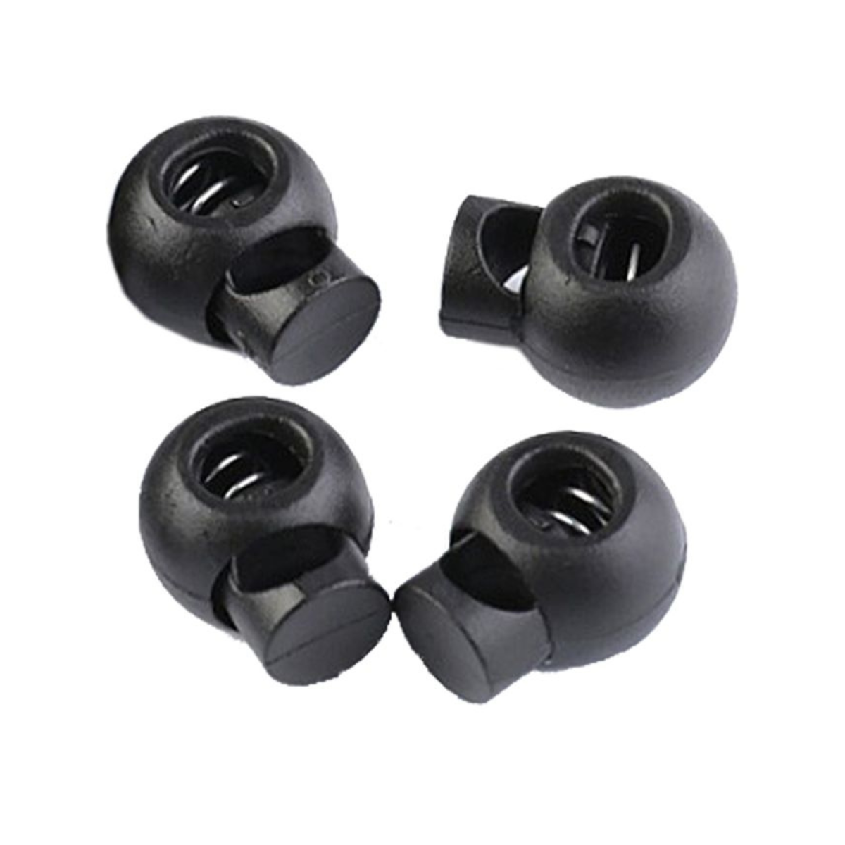 4 runde Kordelstopper - 15 x 19 mm - für Kordeln mit max. 4 mm Durchmesser