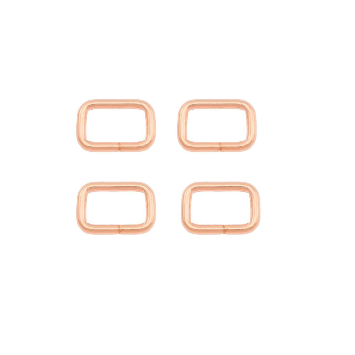 Taschenschlaufen vierkantig Metall 4 Stück - roségold