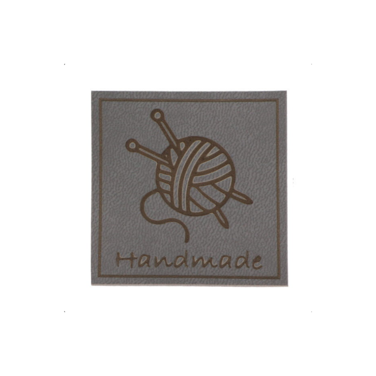 Applikation/Label aus ökologischem Kunstleder - Handmade Wollknäul