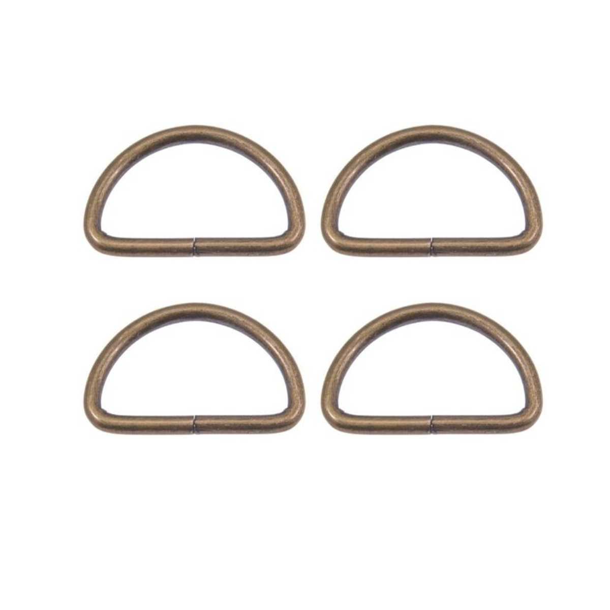 Halbrundringe / D-Ringe 4 Stück - altgold