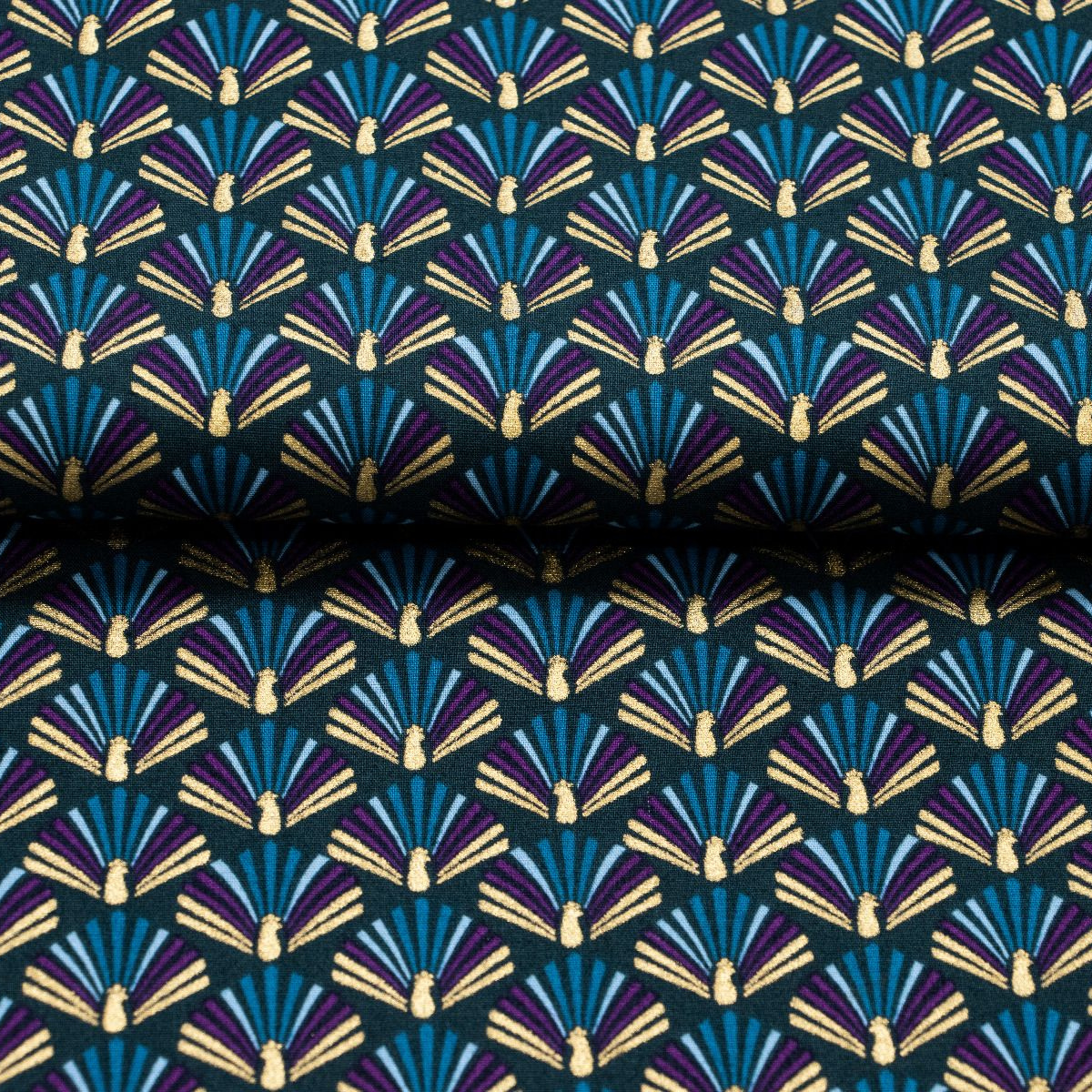 Webware Popeline Baumwolle mit Foliendruck - Weihnachtsfächer