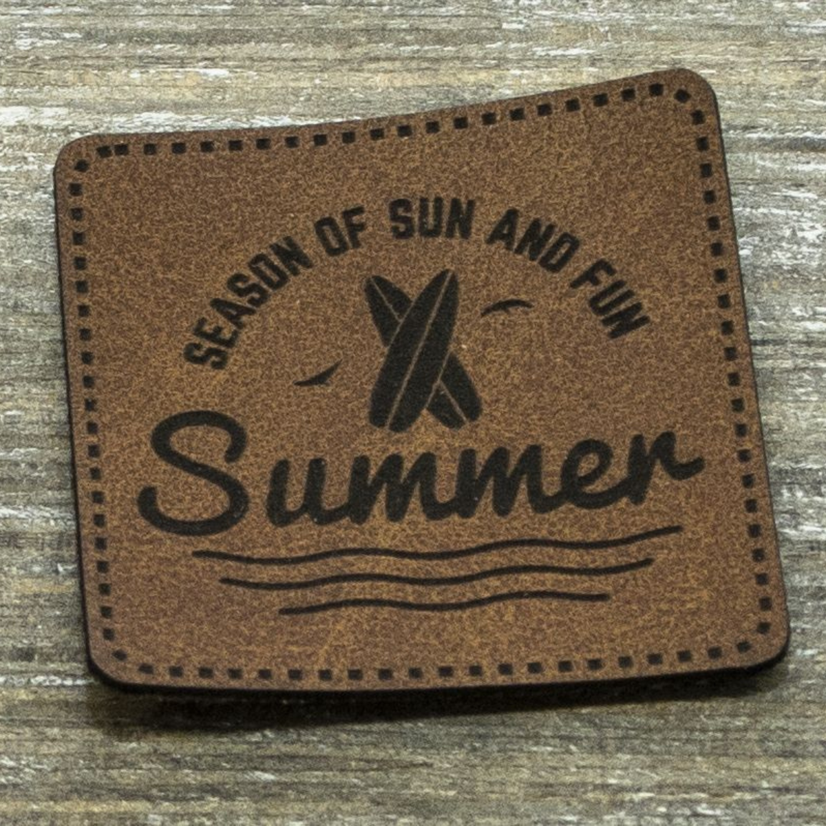 Label Kunstleder KDS - Season of sun and fun - braun