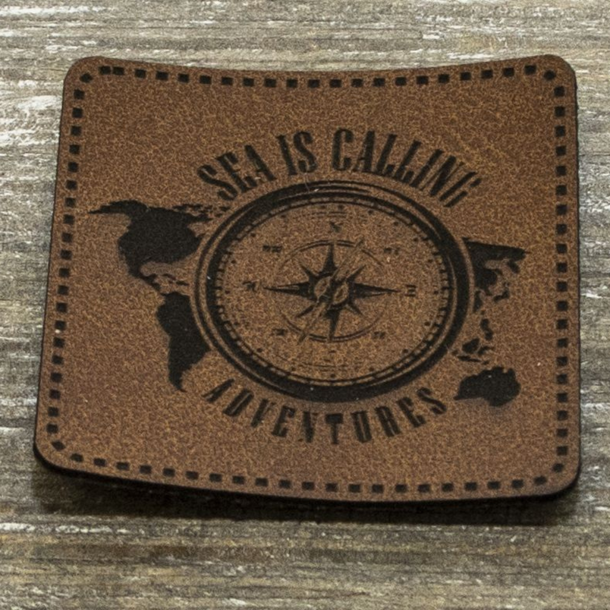 Label Kunstleder KDS - sea is calling - braun