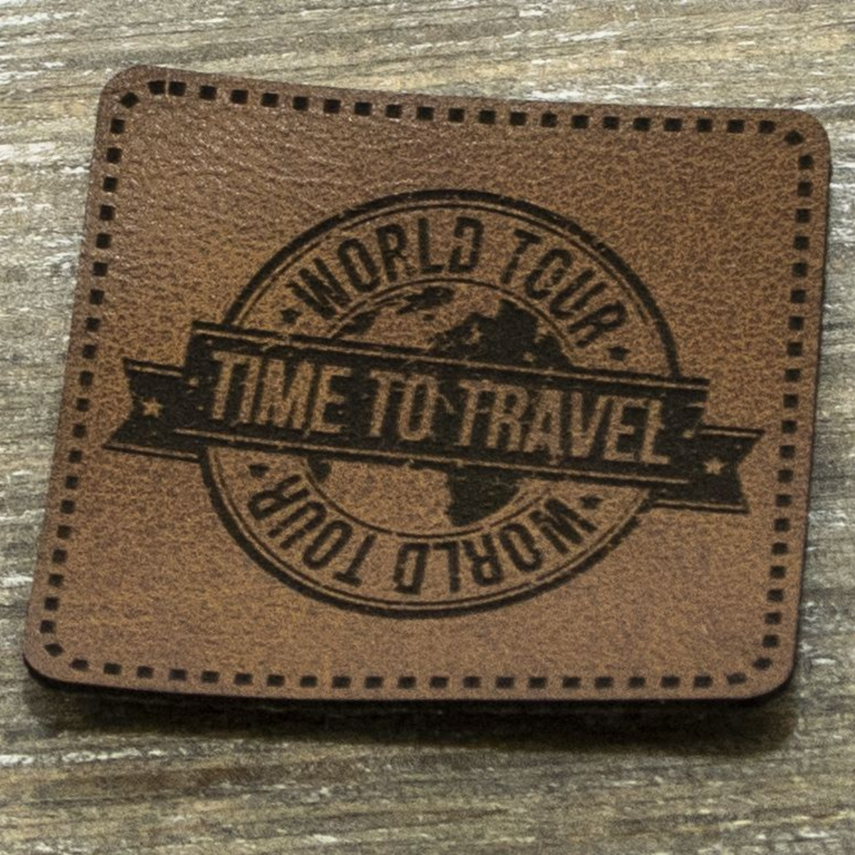 Label Kunstleder KDS - Time to Travel - braun